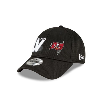 Black Tampa Bay Buccaneers Hat - New Era NFL Super Bowl LV 9FORTY Adjustable Caps USA2435160